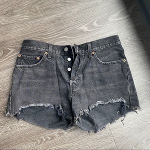 Black Levi Cutoff Shorts